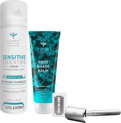 BOMBAY SHAVING COMPANY Professional Shaving kit-(Sensitive Shaving Foam,Precision Razor & 10 Blade with Post Shave Balm)  (4 Items in the set)