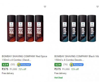 BOMBAY SHAVING COMPANY Red Spice 150ml x 4 Combo @ 375/-