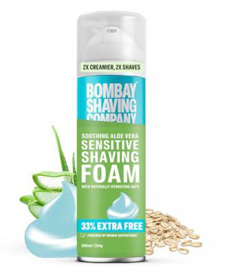 Bombay Shaving Company Sensitive Shaving Foam,266 ml Aloe Vera & Oats