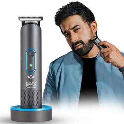 Bombay Shaving Company Trimmer Men, USB 2X Fast Charging Dock, 2 Yr warranty, 90Min runtime (Grey)