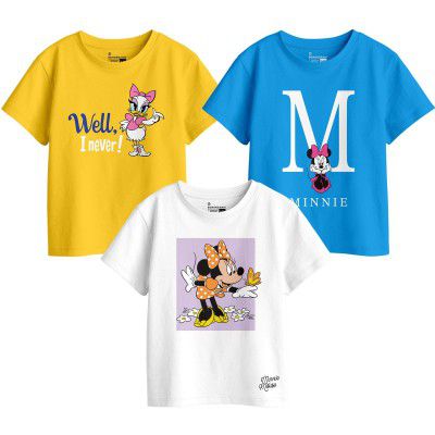 Bon Organik Girl's Cartoon Regular Fit T-Shirt