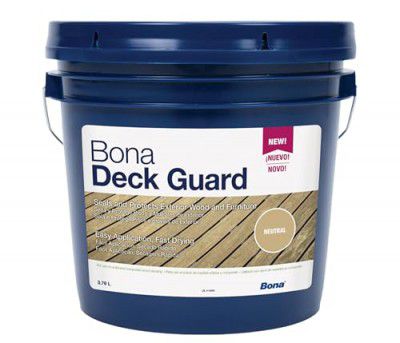 Bona Deck Guard Water Based Wood Coating Neutral Shade 3.79 Litre (128 oz) Specially Designed For Outdoor/Exterior Wooden Surfaces | Quick Drying