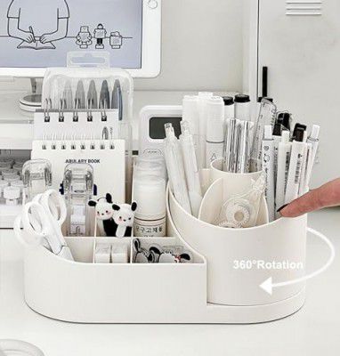 Boniry Cosmetic Organizer For Nail Polish, Brushes, Lipstick, Jewelry (Off White)