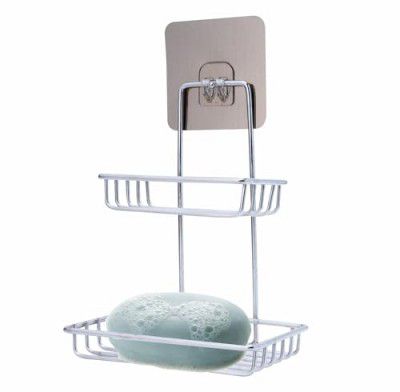 Boniry Wall Mounted Double Layer soap Dish Holder (DK-Silver)