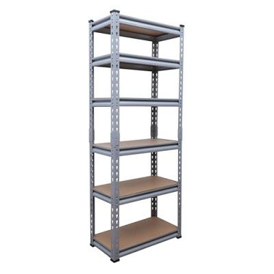BonKaso Adjustable 6-Shelf Metal Storage Rack