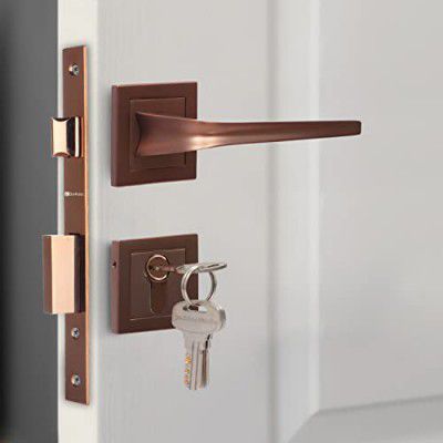 BonKaso F021665 Premium Zinc Heavy Duty Safe and Secure Mortise Main Door Lock Set - (Gold) Set of 1
