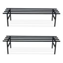 BonKaso Heavy Duty Rectangle Plant Stand: 76x24x18 cm | Black - Set of 2...