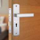 BonKaso KYGMC-2 Premium Zinc Heavy Duty Safe and Secure Mortise Lever Main Door Lock Set with Door Handle and 2 Keys - (SS Finish) Set of 1...
