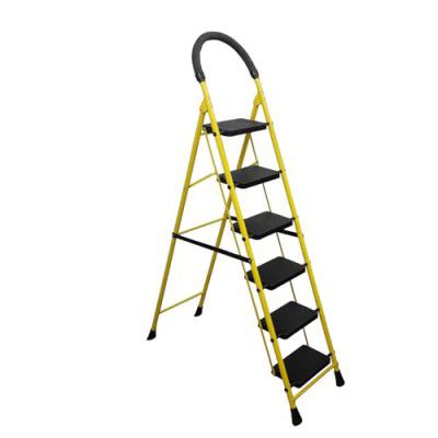 BonKaso Premium Steel Multipurpose Climb Swift 6-Step Foldable Ladder