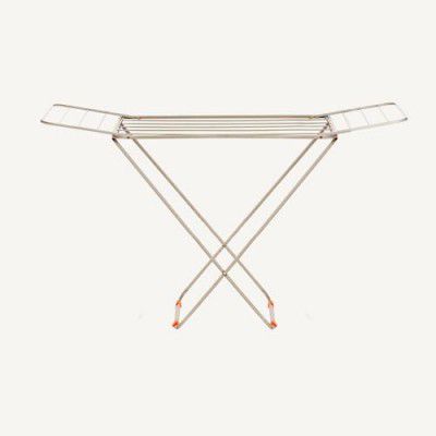Bonkaso Stainless Steel Foldable Cloth Double Drying Stand, for Drying Clothes, Grey