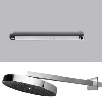 BonKaso Stainless Steel Shower Arm 18 Inches | Chrome Finish - Wall Mount, Rust-Free, Durable, Long Head Extension Free Size | Deluge