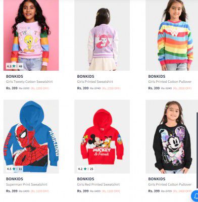 Bonkids Girls Clothing Starts ₹399