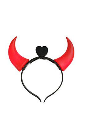 BookMyCostume Dracula Vampire Devil LED Horns Headband Kids Fancy Dress Costume Accessory for Halloween Kids Black/Red