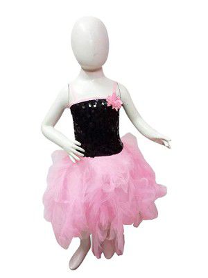 BookMyCostume Pink & Black Frock Annual Day Dance Girls Fancy Dress Costume 