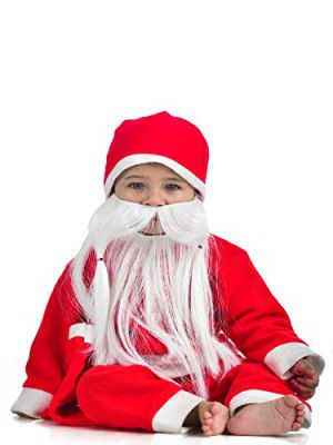 BookMyCostume Santa Claus With Premium Beard Complete Set Christmas Kids & Adults Fancy Dress Costume - Premium 1-2 years