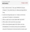BookMyShow : Buy 1 Get 1 Free On Kesari 2 Movie Tickets....