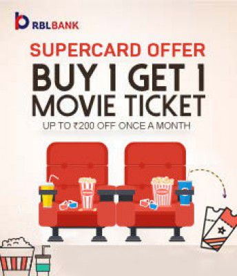 Bookmyshow: Buy1 Get1 Free Movie Ticket with RBL Bank Supercard Offer