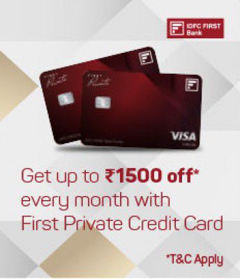 Bookmyshow: Every Month Upto ₹1500 Off with IDFC Bank Private Credit Card