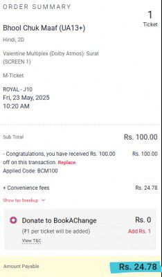 Bookmyshow : Free Movie Ticket On Bhool Chuk Maaf Movie