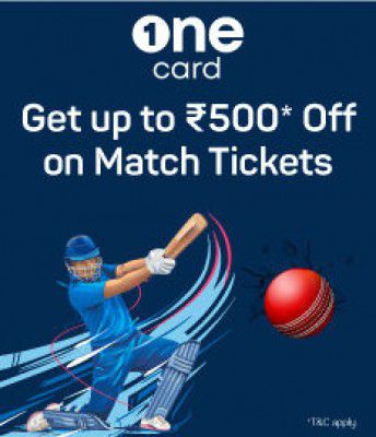 Bookmyshow: OneCard MATCH Offer Upto ₹500 OFF on Match Ticket