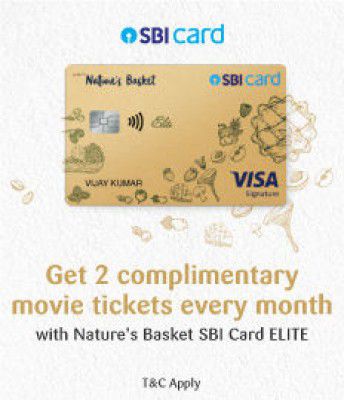 Bookymyshow: 2 Free Movie Tickets with NATURE'S BASKET SBI Card ELITE
