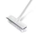 BOOMJOY Stainless Steel Floor Scrub Brush With Long Handle -50" Stiff Brush, 2 In 1 Scrape And Brush,Tub And Tile Brush For Cleaning Bathroom, Patio, Kitchen, Wall And Deck, Gray...