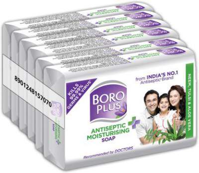 Boroplus Antiseptic Plus Moisturising Soap - Neem, Tulsi and Aloe Vera (6 x 125 g)