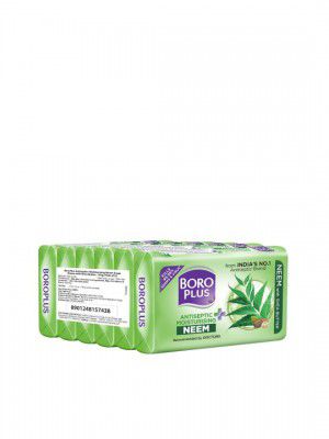 BOROPLUS Set of 6 Antiseptic & Moisturising Neem Soap with Shea Butter - 125g Each
