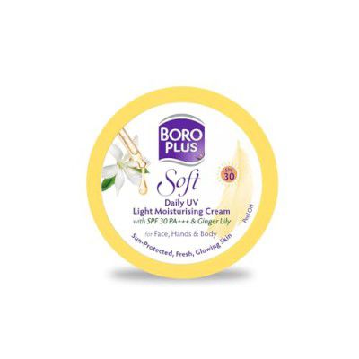 BoroPlus Soft Daily UV Light Moisturising Cream SPF 30 PA+++ with Ginger Lily, 3-in-1 Protection, 100ml