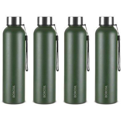 Borosil 4pc Set of 1000 ml Hydra Laguna Stainless Steel Water Bottle