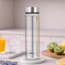 Borosil Artisan Series 550 ml Wide Mouth Glass Bottle with Metal Lid | Dishwasher Safe (Sintra)...