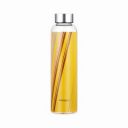 Borosil Artisan Series Prism 550 ml Narrow Mouth Glass Bottle with Metal Lid | Dishwasher Safe...