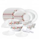 Larah by Borosil Ayana Silk Series Opalware Dinner Set | 47 Pieces...