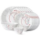 Larah by Borosil Boro Fluted Series Opalware Dinner Set | 19 Pieces...