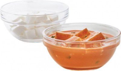 BOROSIL Borosilicate Glass Dessert Bowl Stackable 237 ml (Pack of 6, Clear)