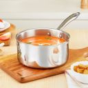 Borosil Cookfresh Triply Stainless Steel Sauce Pan with Spout | SS304 Food Grade Steel, Dishwasher Safe | (18 cm)...