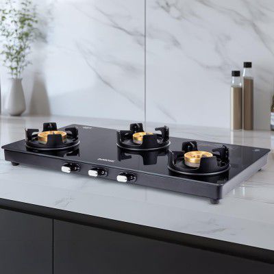 Borosil Flamestar 3 Brass Burner Gas Stove | LPG Gas Stove (Flamestar)