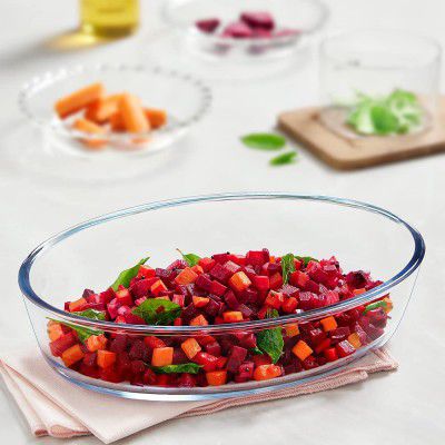 Borosil Glass Baking Dish, 1.6 L, Transparent, 1 Piece