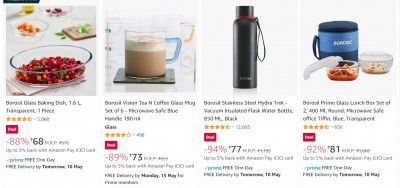 Borosil Home & Kitchen Products at Minimum 70% off