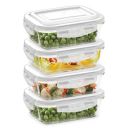 Borosil KLIP-N-STORE RECTANGULAR - 640 ML (4pc Set)...