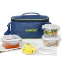 Borosil Klip n Store Universal Lunchbox | Set of 4...
