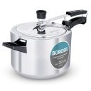 Borosil Presto Induction Base Inner Lid Aluminium Pressure Cooker, Silver 5L...