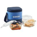 Borosil Prime Lunchbox with Bag | 2pc Square Container Set (320ml Each)...