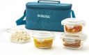BOROSIL Teal Universal Bag, 4 Pc (320ml x 2 + 240ml x 2) Tiifin 4 Containers Lunch Box  (1120 ml)...