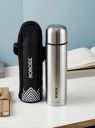 BOROSIL Thermo Black 750ml Steel Bottle 24 Hours Hot & Cold Vaccum Insulated Flask 750 ml Stainless Steel Bottle (Pack of 1, Black)...