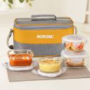 BOROSIL Zest Universal Borosilicate Glass Lunchbox, 4 pc Set (320 ml x 2 + 240 ml x 2) 4 Containers Lunch Box (1120 ml)...