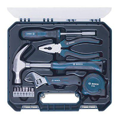 BOSCH Professional 2.607.002.791 Hand Tool Kit (12 Pieces, Blue, Hard Case)