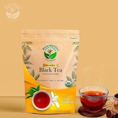 Bosorganics organic black tea | USDA Certified 100% natural black tea Assam tea 250 gms