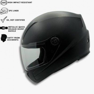 BOTAUTO HOHEE Full Face Helmet ISI Mark For Motorcycle Motorbike Helmet (Black)