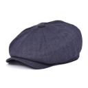 BOTVELA Men's Linen Newsboy Cap Herringbone Breathable Summer Hat (Large, Navy)...